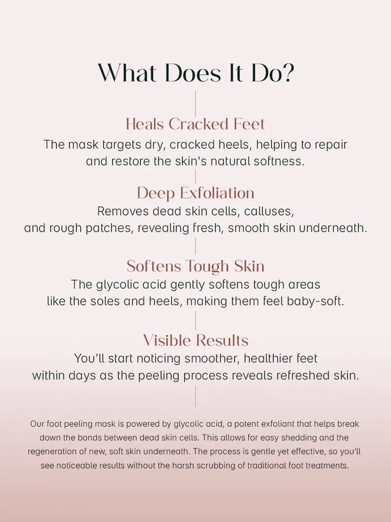 Exfoliating Foot Peel & Whitening Mask (One pair)